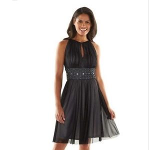 NWOT La Nouvelle Renaissance Beaded Fit & Flare Halter Dress Size 14